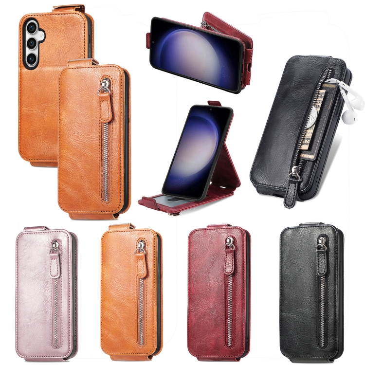 For Samsung Galaxy S23 FE 5G Zipper Wallet Vertical Flip Leather Phone Case(Black) For Samsung Galaxy S23 FE 5G Zipper Wallet Vertical Flip Leather Phone Case(Black)