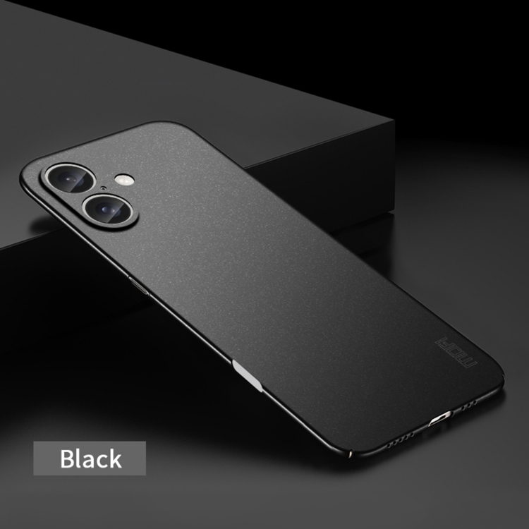 For iPhone 16 MOFI Fandun Series Frosted PC Ultra-thin All-inclusive Phone Case(Black) For iPhone 16 MOFI Fandun Series Frosted PC Ultra-thin All-inclusive Phone Case(Black)