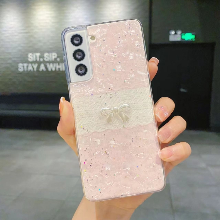 For Samsung Galaxy S22 5G Shell Pattern Bow TPU Phone Protective Case(Pink) For Samsung Galaxy S22 5G Shell Pattern Bow TPU Phone Protective Case(Pink)