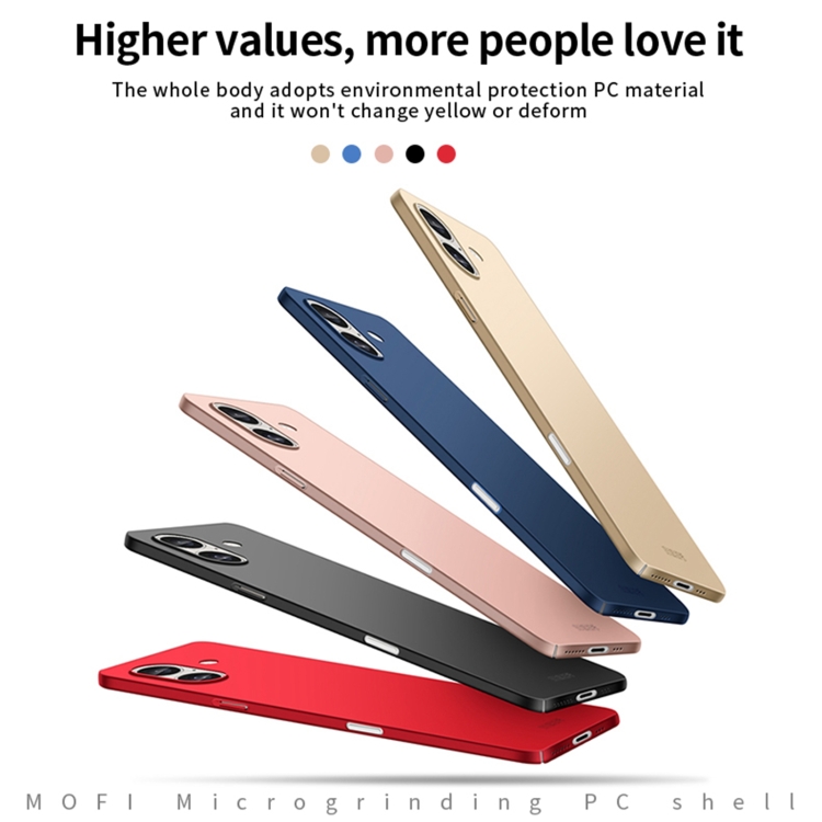 For iPhone 16 MOFI Frosted PC Ultra-thin Hard Phone Case(Blue) For iPhone 16 MOFI Frosted PC Ultra-thin Hard Phone Case(Blue)