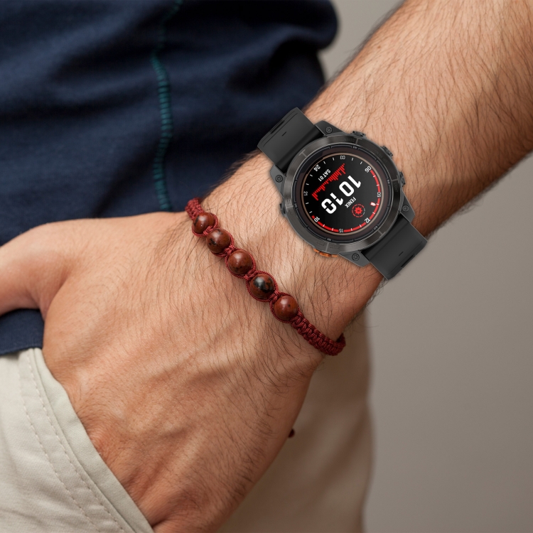 Pour Garmin Fenix 6 Pro GPS 22mm Sports Bracelet de montre en silicone  bicolore (blanc + noir)