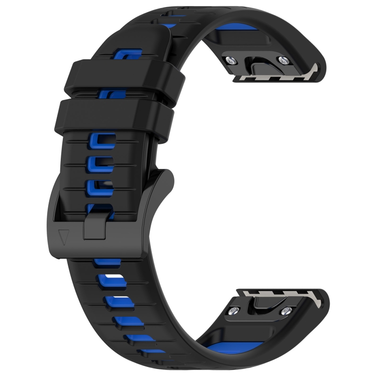 Pour Garmin Fenix 3 26mm Sports Bracelet de montre en silicone bicolore  (noir + bleu)