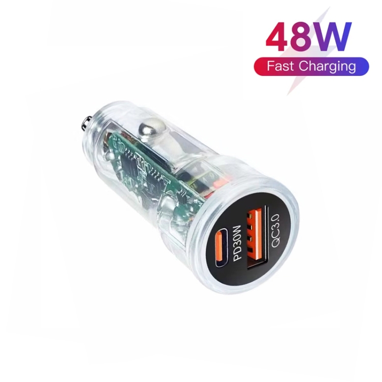 P35 48W PD30W+QC3.0 18W USB Transparent Car Quick Charge(Transparent) P35 48W PD30W+QC3.0 18W USB Transparent Car Quick Charge(Transparent)