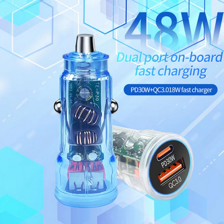 P35 48W PD30W+QC3.0 18W USB Transparent Car Quick Charge(Transparent) P35 48W PD30W+QC3.0 18W USB Transparent Car Quick Charge(Transparent)