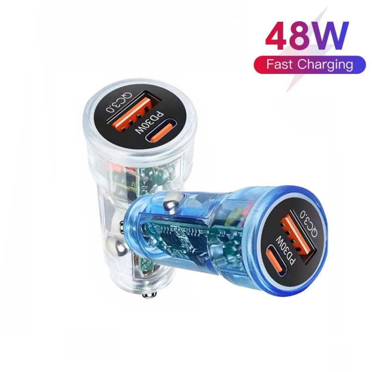 P35 48W PD30W+QC3.0 18W USB Transparent Car Quick Charge(Transparent) P35 48W PD30W+QC3.0 18W USB Transparent Car Quick Charge(Transparent)