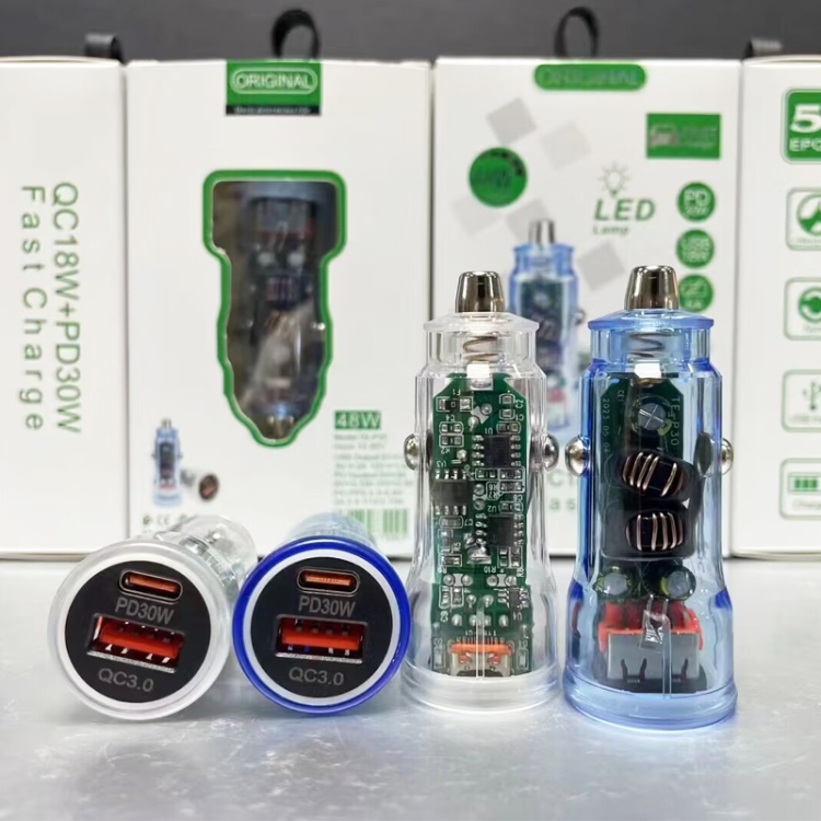 P35 48W PD30W+QC3.0 18W USB Transparent Car Quick Charge(Transparent) P35 48W PD30W+QC3.0 18W USB Transparent Car Quick Charge(Transparent)