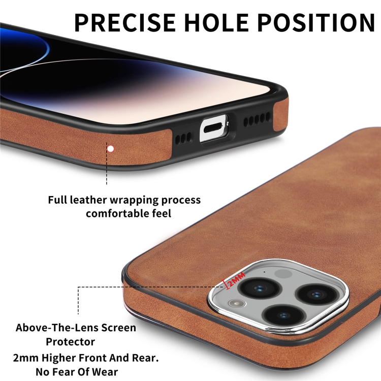 For iPhone 14 Pro Skin-Feel Electroplating TPU Shockproof Phone Case(Brown) For iPhone 14 Pro Skin-Feel Electroplating TPU Shockproof Phone Case(Brown)
