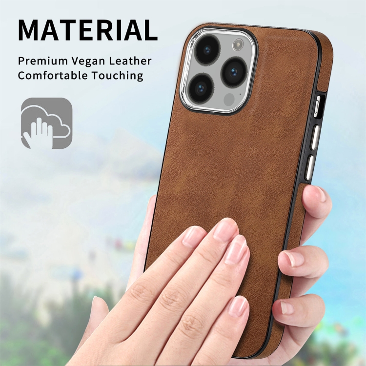 For iPhone 14 Pro Skin-Feel Electroplating TPU Shockproof Phone Case(Brown) For iPhone 14 Pro Skin-Feel Electroplating TPU Shockproof Phone Case(Brown)