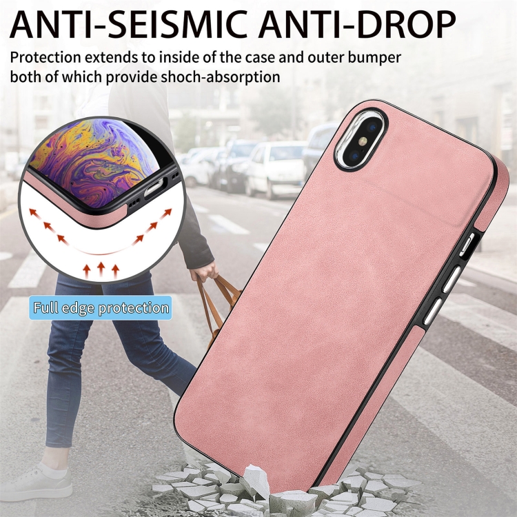For iPhone X / XS Skin-Feel Electroplating TPU Shockproof Phone Case(Pink) For iPhone X / XS Skin-Feel Electroplating TPU Shockproof Phone Case(Pink)