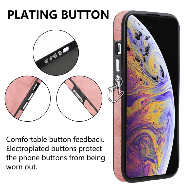 For iPhone X / XS Skin-Feel Electroplating TPU Shockproof Phone Case(Pink) For iPhone X / XS Skin-Feel Electroplating TPU Shockproof Phone Case(Pink)