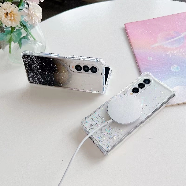 For Samsung Galaxy Z Fold4 Magsafe Glitter TPU Phone Protective Case(Pink)