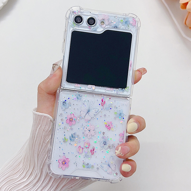 For Samsung Galaxy Z Flip5 Fresh Small Floral Epoxy TPU Phone Case(Butterflies Love Flowers 6) For Samsung Galaxy Z Flip5 Fresh Small Floral Epoxy TPU Phone Case(Butterflies Love Flowers 6)