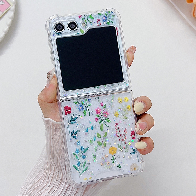 For Samsung Galaxy Z Flip4 Fresh Small Floral Epoxy TPU Phone Case(Colorful Flowers 4) For Samsung Galaxy Z Flip4 Fresh Small Floral Epoxy TPU Phone Case(Colorful Flowers 4)