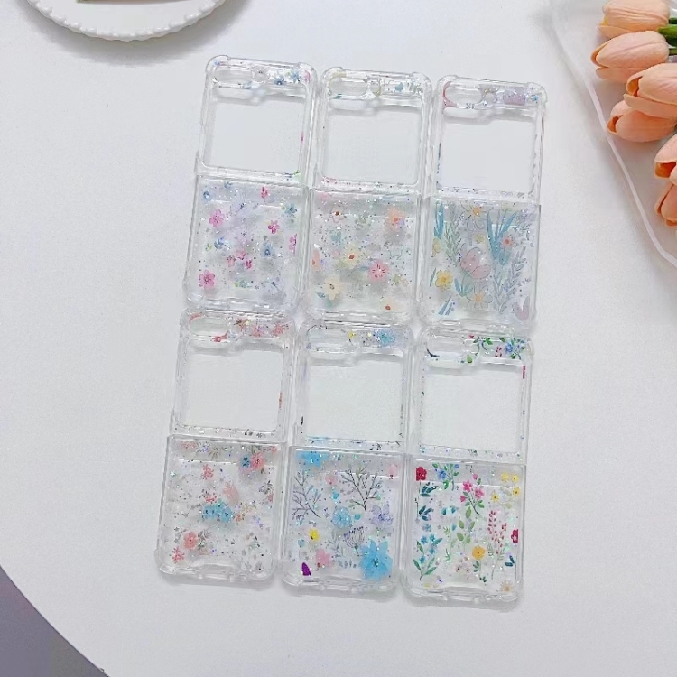 For Samsung Galaxy Z Flip4 Fresh Small Floral Epoxy TPU Phone Case(Colorful Flowers 4) For Samsung Galaxy Z Flip4 Fresh Small Floral Epoxy TPU Phone Case(Colorful Flowers 4)