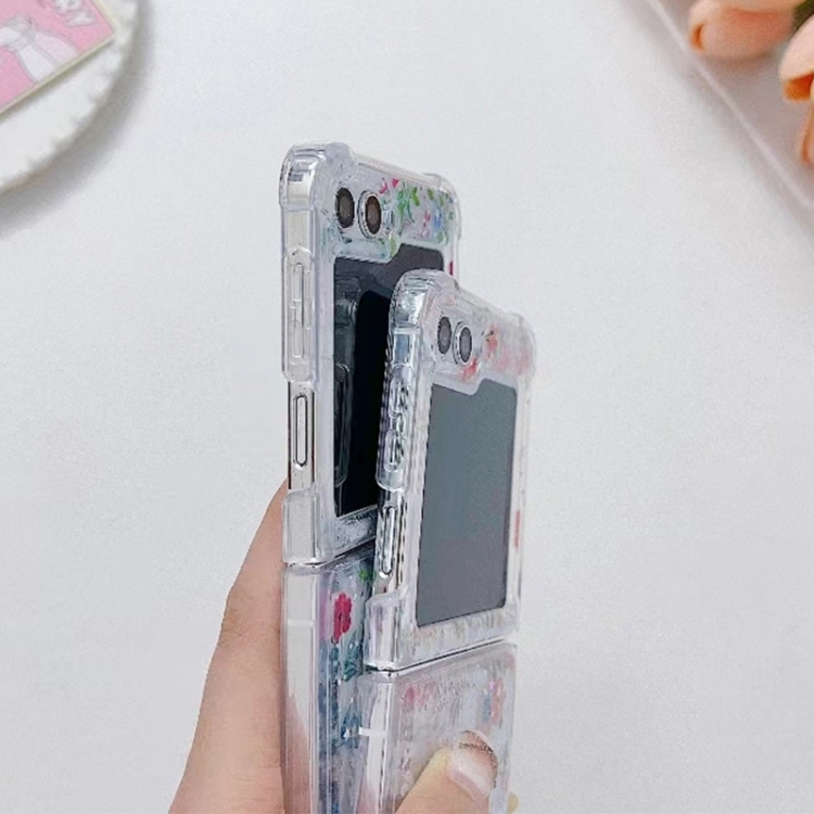 For Samsung Galaxy Z Flip4 Fresh Small Floral Epoxy TPU Phone Case(Colorful Flowers 4) For Samsung Galaxy Z Flip4 Fresh Small Floral Epoxy TPU Phone Case(Colorful Flowers 4)