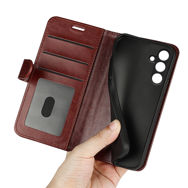 For Samsung Galaxy M15 5G R64 Texture Horizontal Flip Leather Phone Case(Brown)