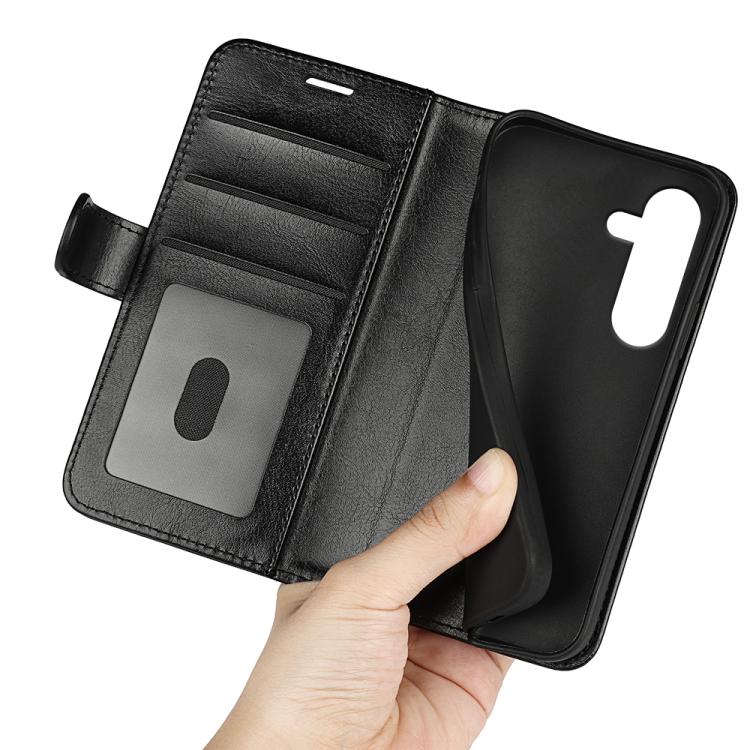 For Samsung Galaxy S25 FE 5G R64 Texture Horizontal Flip Leather Phone Case(Black)