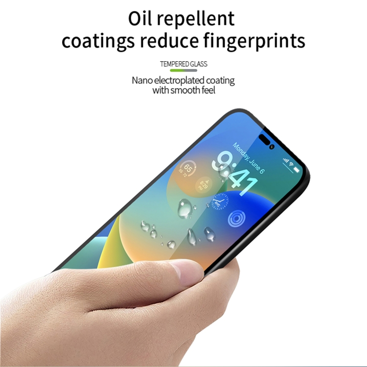 For iPhone 15 Pro PINWUYO 9H 2.5D Full Screen Tempered Glass Film(Black) For iPhone 15 Pro PINWUYO 9H 2.5D Full Screen Tempered Glass Film(Black)