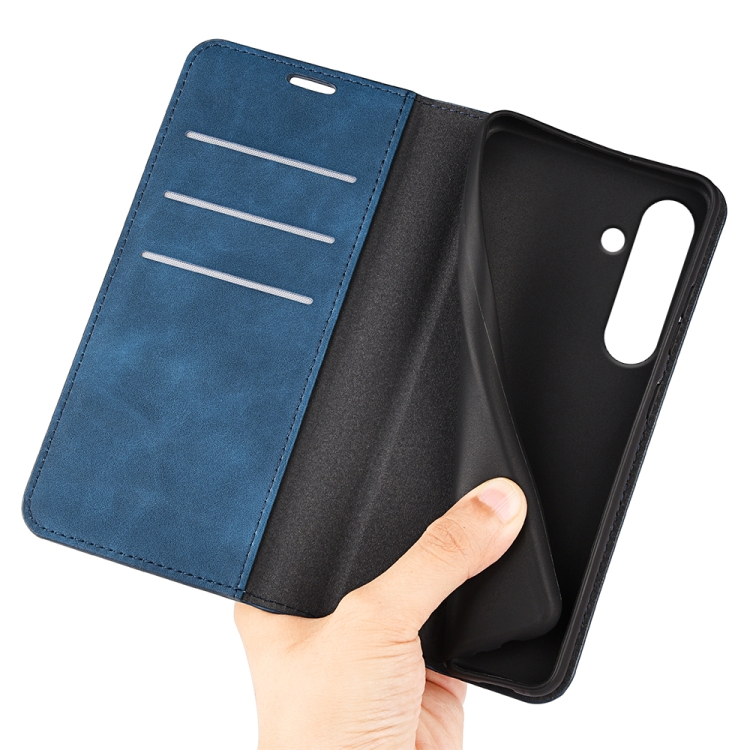 For Samsung Galaxy S24 FE 5G Retro-skin Magnetic Suction Leather Phone Case(Dark Blue) For Samsung Galaxy S24 FE 5G Retro-skin Magnetic Suction Leather Phone Case(Dark Blue)