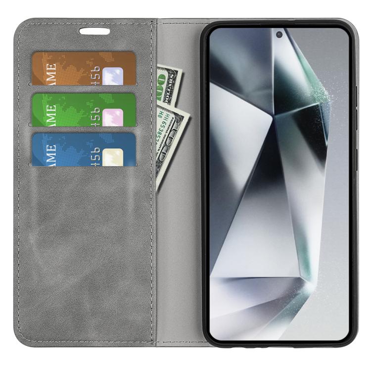 or Samsung Galaxy S25 Ultra 5G Retro-skin Magnetic Suction Leather Phone Case(Grey) or Samsung Galaxy S25 Ultra 5G Retro-skin Magnetic Suction Leather Phone Case(Grey)