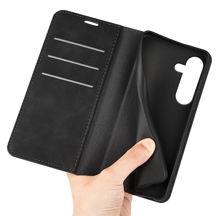 For Samsung Galaxy S25 FE 5G Retro-skin Magnetic Suction Leather Phone Case(Black)