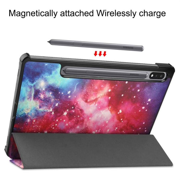 For Samsung Galaxy Tab S9 JUNSUNMAY Custer Painted 3-Fold Stand Leather Smart Tablet Case(Graffiti) For Samsung Galaxy Tab S9 JUNSUNMAY Custer Painted 3-Fold Stand Leather Smart Tablet Case(Graffiti)
