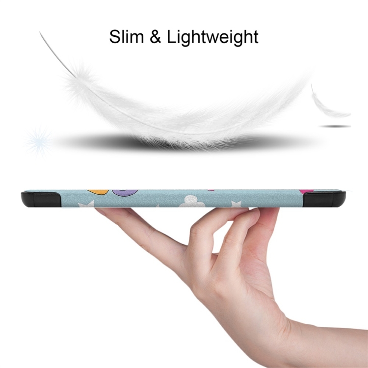 Para Samsung Galaxy Tab S9+ JUNSUNMAY Custer pintado 3-Fold Stand Leather Smart Tablet Case (Unicornio) - 4