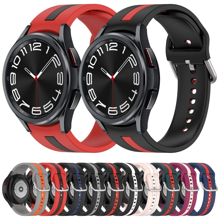 Correa - Samsung Galaxy Watch 4 Classic pulsera silicona INF, negro/rojo