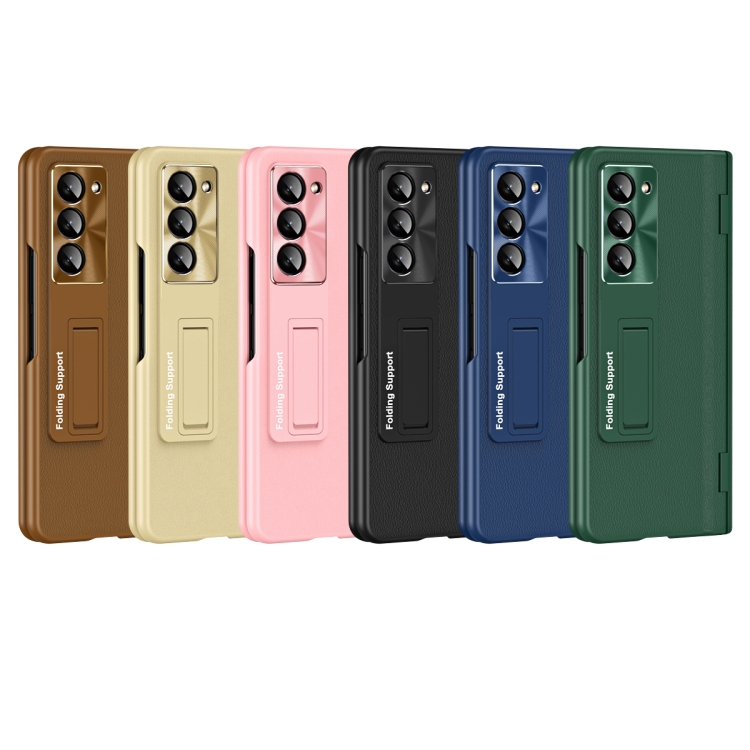 For Samsung Galaxy Z Fold5 5G Shell-membrane Integrated Hinge All-around Leather Folding Phone Case(Green) For Samsung Galaxy Z Fold5 5G Shell-membrane Integrated Hinge All-around Leather Folding Phone Case(Green)