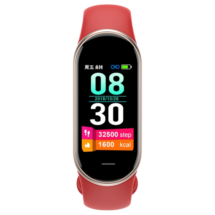 M8 Smart Watch con schermo a colori impermeabile IP68 da 1,14 pollici,  supporto frequenza cardiaca / pressione sanguigna / ossigeno nel sangue /