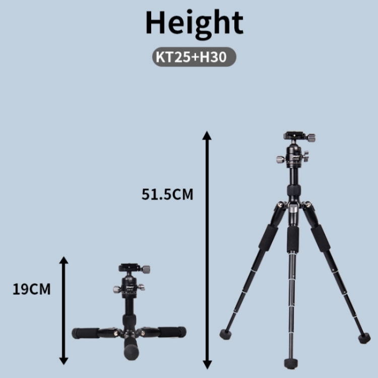 JMARY KT25+H30 For Selfie Live Streaming Lightweight Portable Desktop Mini Tripod Set - 4