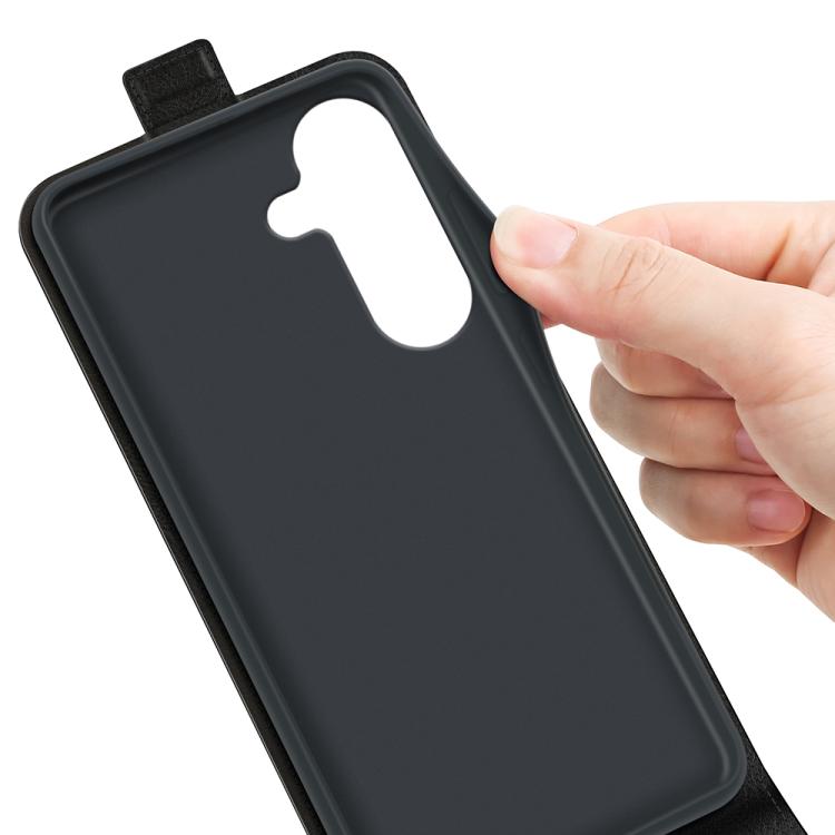 For Samsung Galaxy S26 5G R64 Texture Single Vertical Flip Leather Phone Case(Black)