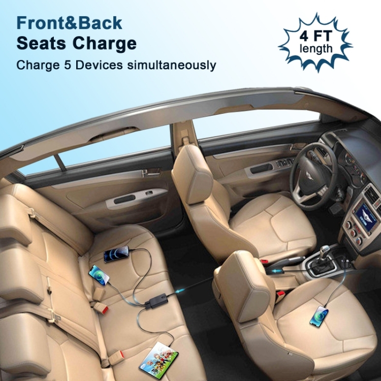 TR-43 For Back Seat PD 18W Fast Charging Car Charger 2m Extention Charger Adapter TR-43 For Back Seat PD 18W Fast Charging Car Charger 2m Extention Charger Adapter