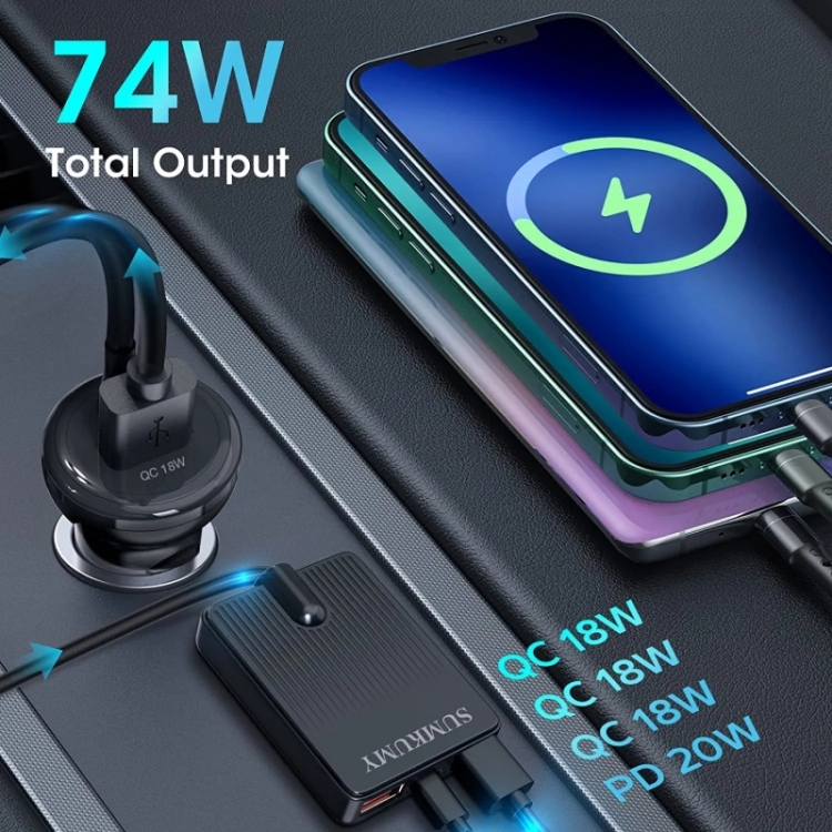 TR-43 For Back Seat PD 18W Fast Charging Car Charger 2m Extention Charger Adapter TR-43 For Back Seat PD 18W Fast Charging Car Charger 2m Extention Charger Adapter