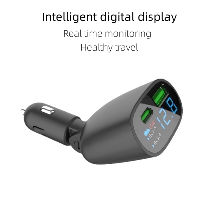 Adaptador de cargador súper rápido TR-83 QC3.0 + Type-C PD18W con pantalla LED de voltaje - 1