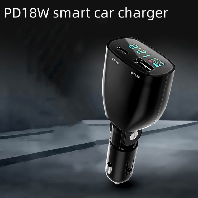 Adaptador de cargador súper rápido TR-83 QC3.0 + Type-C PD18W con pantalla LED de voltaje - 3