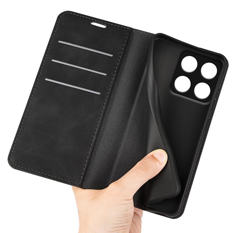 For Motorola Edge 70 Max 5G Retro-skin Magnetic Suction Leather Phone Case(Black)