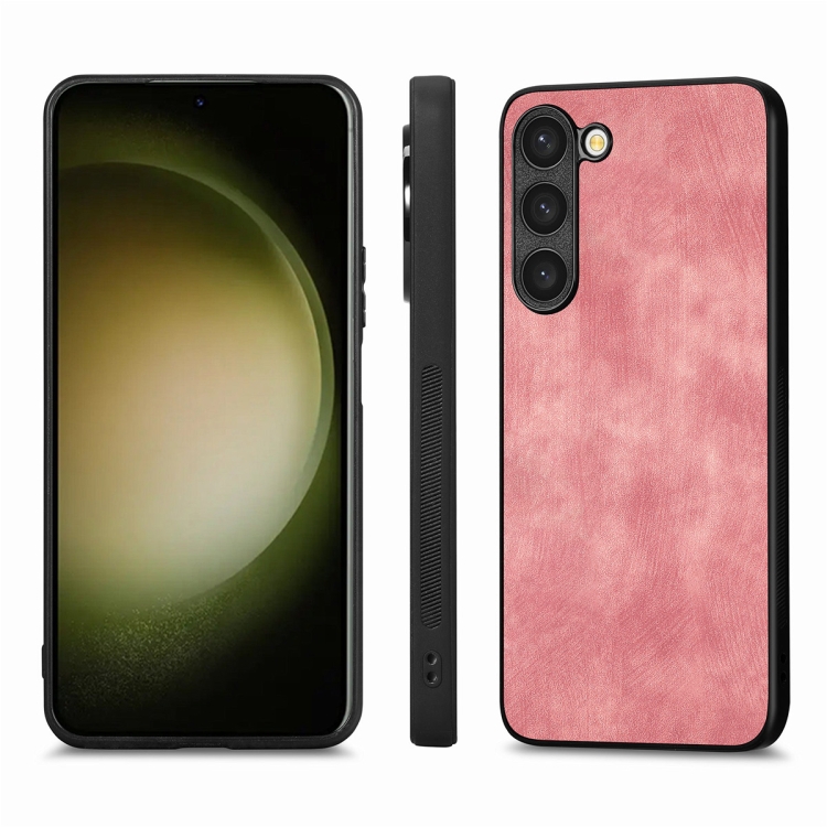 For Samsung Galaxy S23+ 5G ENKAY Retro Leather Skin PC Phone Case with 0.18mm Glass Film(Pink) For Samsung Galaxy S23+ 5G ENKAY Retro Leather Skin PC Phone Case with 0.18mm Glass Film(Pink)