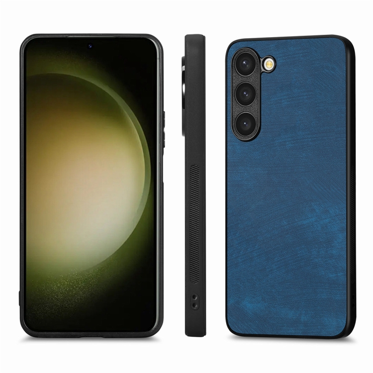 For Samsung Galaxy S23+ 5G ENKAY Retro Leather Skin PC Phone Case with 0.18mm Glass Film(Blue) For Samsung Galaxy S23+ 5G ENKAY Retro Leather Skin PC Phone Case with 0.18mm Glass Film(Blue)