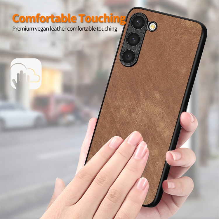For Samsung Galaxy S23+ 5G ENKAY Retro Leather Skin PC Phone Case with 0.18mm Glass Film(Blue) For Samsung Galaxy S23+ 5G ENKAY Retro Leather Skin PC Phone Case with 0.18mm Glass Film(Blue)