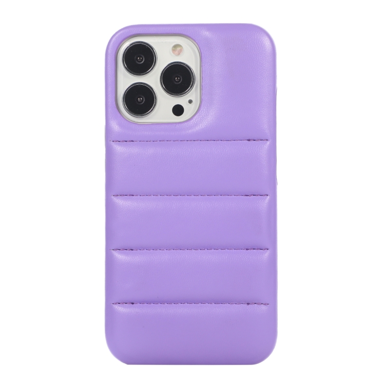 For iPhone 15 Pro Max Down Jacket Airbag Shockproof Phone Case(Purple) - 1