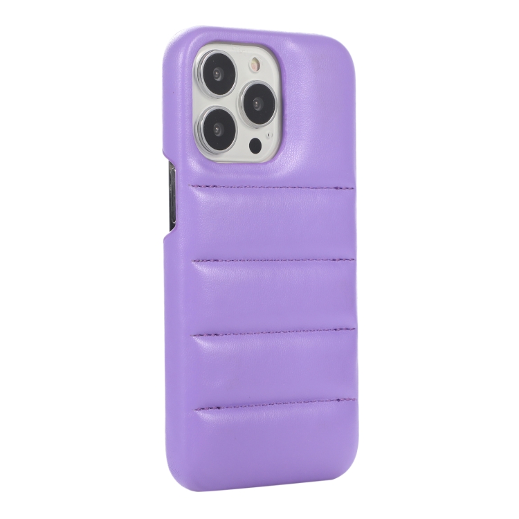 For iPhone 15 Pro Max Down Jacket Airbag Shockproof Phone Case(Purple) - 3