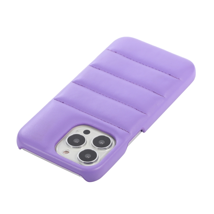 For iPhone 15 Pro Max Down Jacket Airbag Shockproof Phone Case(Purple) - 4