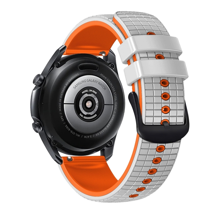 For Band( / Samsung Watch Galaxy Pro Mesh 20mm 5 Watch Color 5 Two Silicone White Orange)