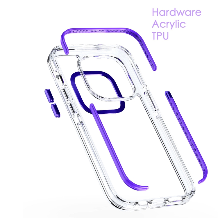 For iPhone 15 Two-color TPU Transparent PC Shockproof Phone Case(Orange) For iPhone 15 Two-color TPU Transparent PC Shockproof Phone Case(Orange)