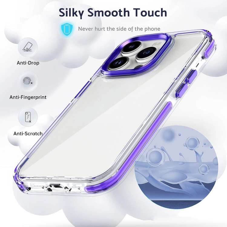 For iPhone 15 Two-color TPU Transparent PC Shockproof Phone Case(Orange) For iPhone 15 Two-color TPU Transparent PC Shockproof Phone Case(Orange)