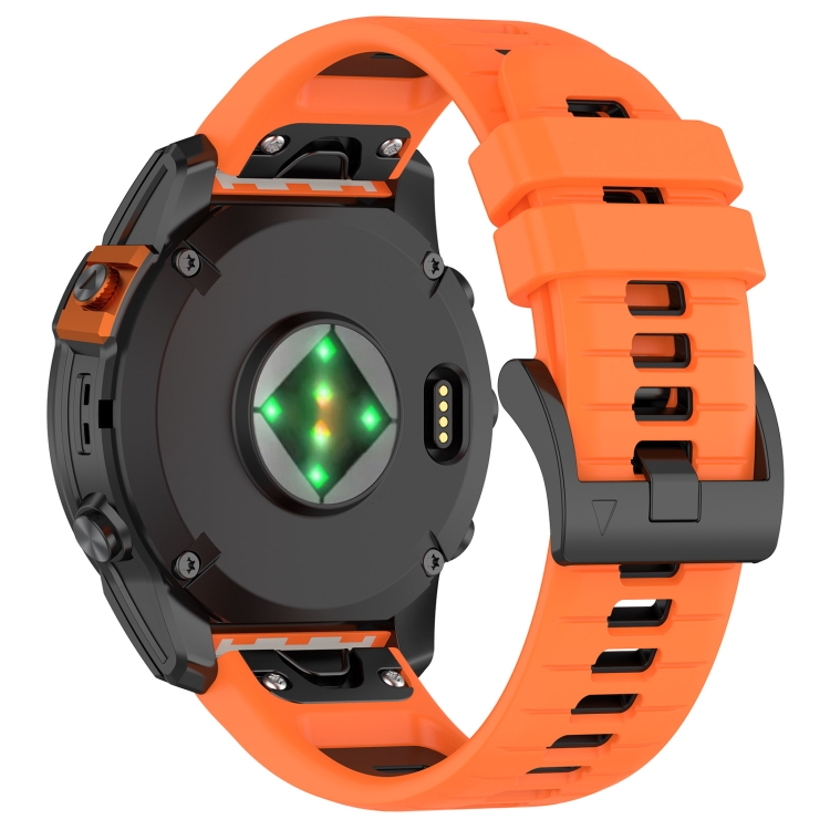 Para Garmin Fenix 6X Pro Sports Correa de reloj de silicona de liberación  rápida de dos colores (naranja + negro)