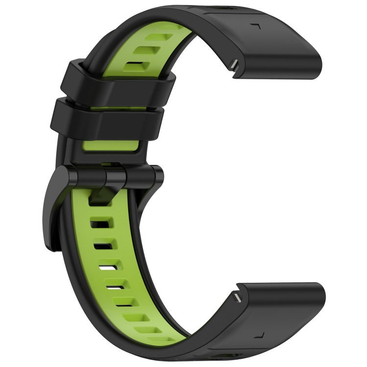 For Garmin Fenix 3 / Fenix 3 HR / Sapphire Sports Two-Color Quick Release Silicone  Watch Band(Black+Green)
