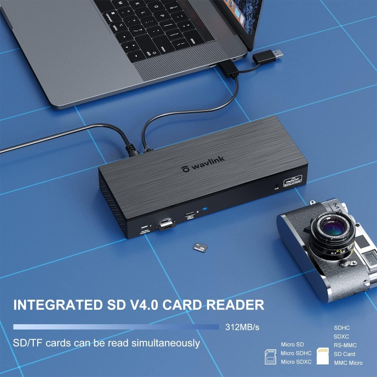 Wavlink UG69PD8 100W PD 18 in 1 TypeC Dock Compatible TypeC Universal