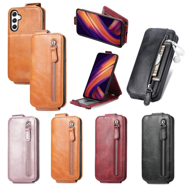 For Samsung Galaxy S23 FE 5G Zipper Wallet Vertical Flip Leather Phone Case(Red) For Samsung Galaxy S23 FE 5G Zipper Wallet Vertical Flip Leather Phone Case(Red)
